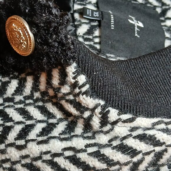 7 FOR ALL MANKIND Tweed Sherpa Bomber Jacket - Like New - Picture 10 of 15